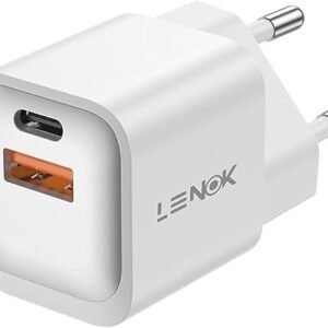 شاحن من لينوك بتقنية USB، متوافق مع الهواتف الخلوية والتابلت، بمنفذين